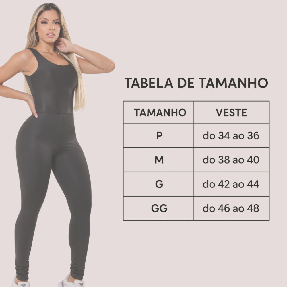 Macacão Longo Feminino Fitness Academia