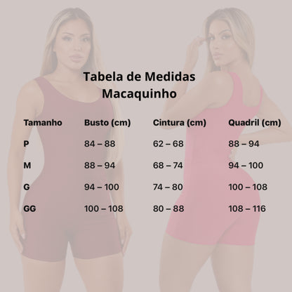 Macaquinho Fitness Feminino Meia Coxa Academia