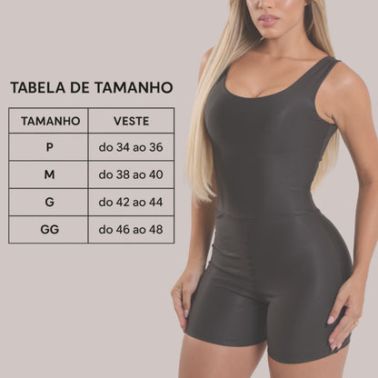 Macaquinho Fitness Feminino Meia Coxa Academia
