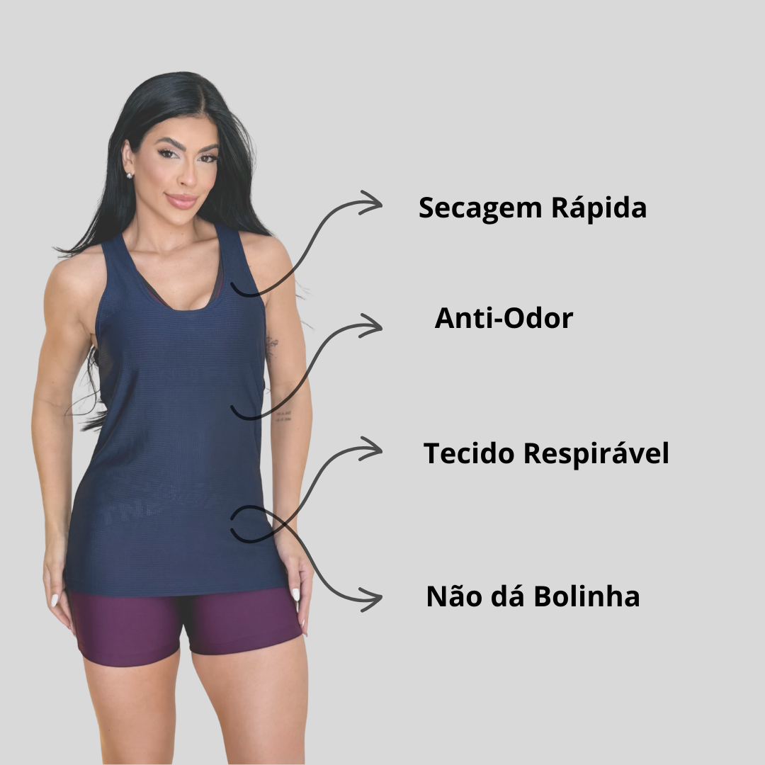Regata Fitness Feminina Dry Fit Respirável