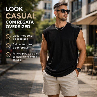 Regata Oversized Masculina de Algodão – Conforto, Estilo e Liberdade de Movimento