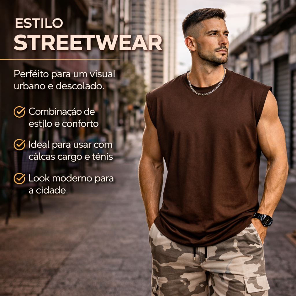 Regata Oversized Masculina de Algodão – Conforto, Estilo e Liberdade de Movimento