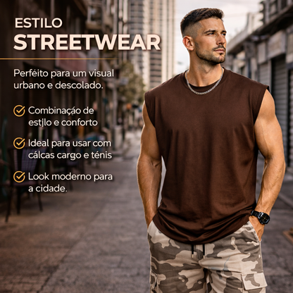 Regata Oversized Masculina de Algodão – Conforto, Estilo e Liberdade de Movimento