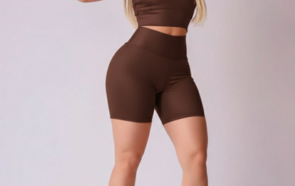 Shorts Meia Coxa Fitness Cintura Alta Suplex