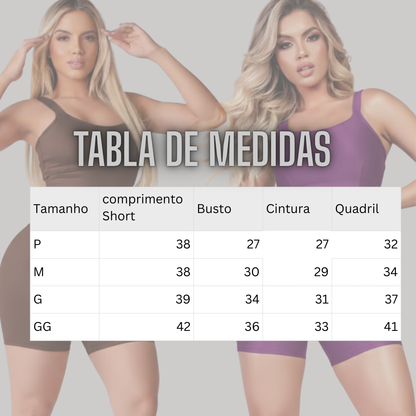 Conjunto Fitness Short e Top Cintura Alta Zero Transparência