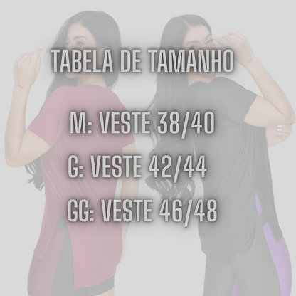 Camiseta Longline Tapa Bumbum Fitness Feminina Dry