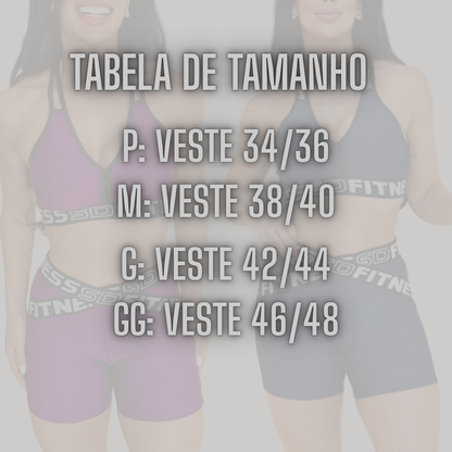 Conjunto Fitness Short Cintura V e Top Elástico