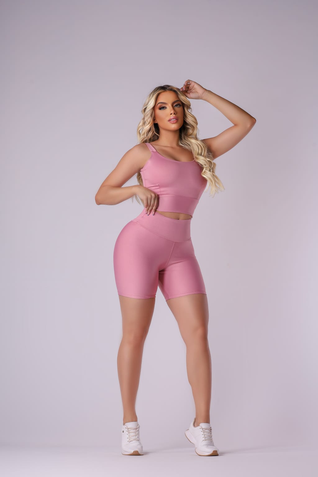 Conjunto Fitness Short e Top Cintura Alta Zero Transparência